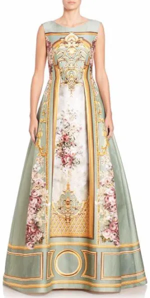 A-Line Embroidered Long Evening Dress