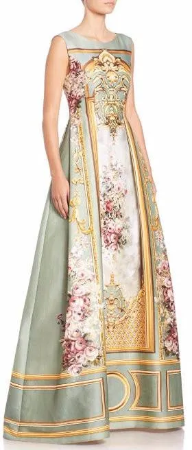 A-Line Embroidered Long Evening Dress