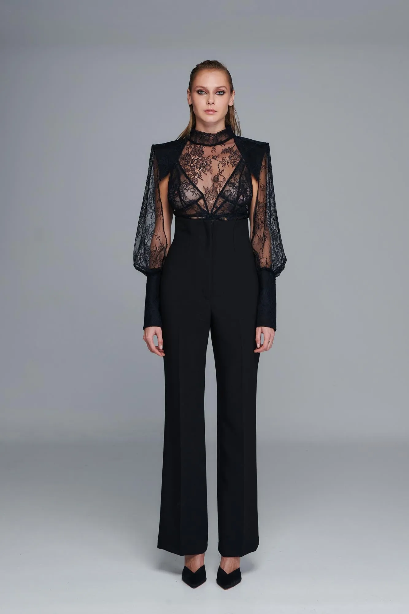 All-Over Lace Top in Black