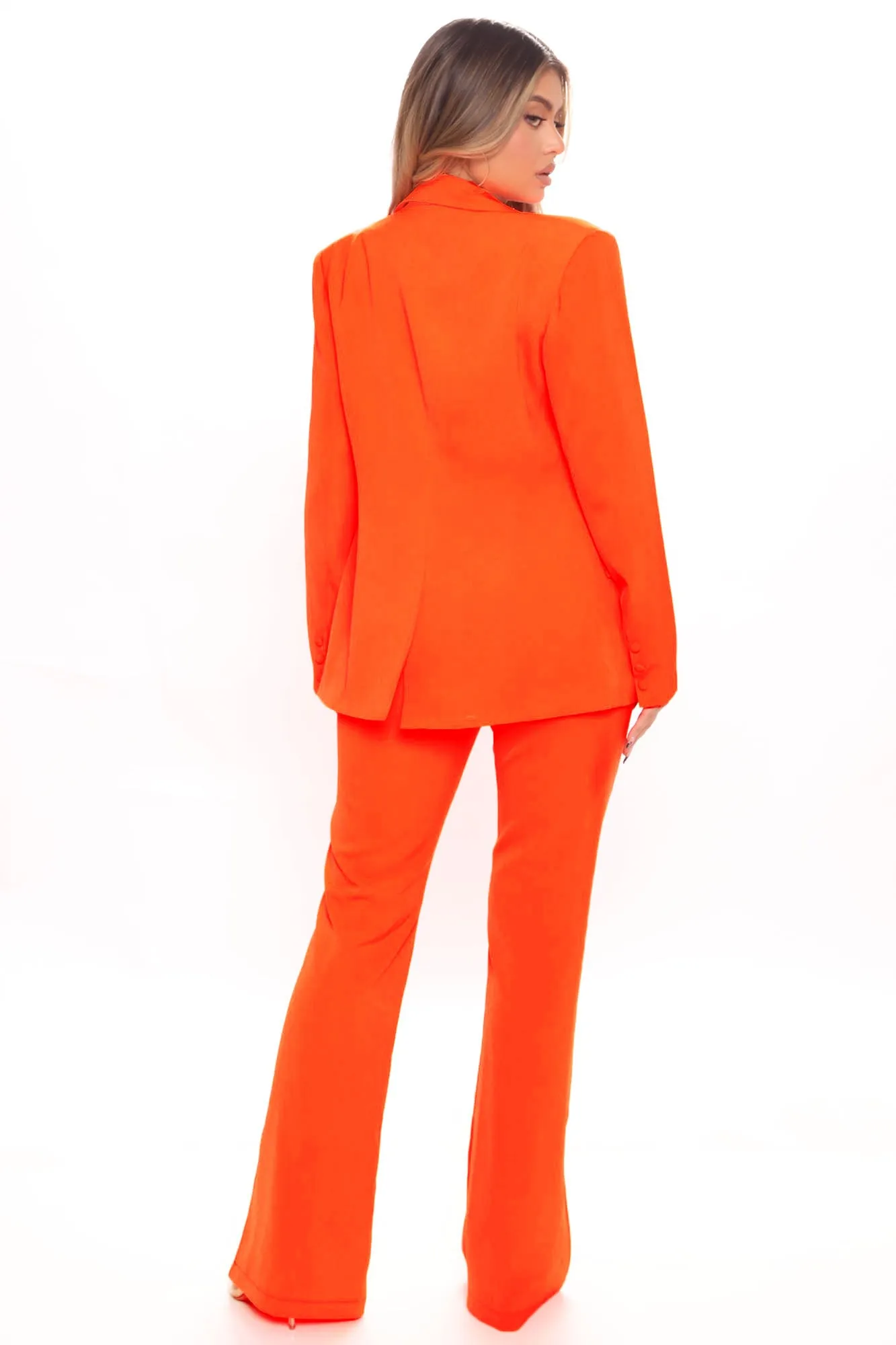 Angelina 3 Piece Blazer Pant Set - Neon Orange