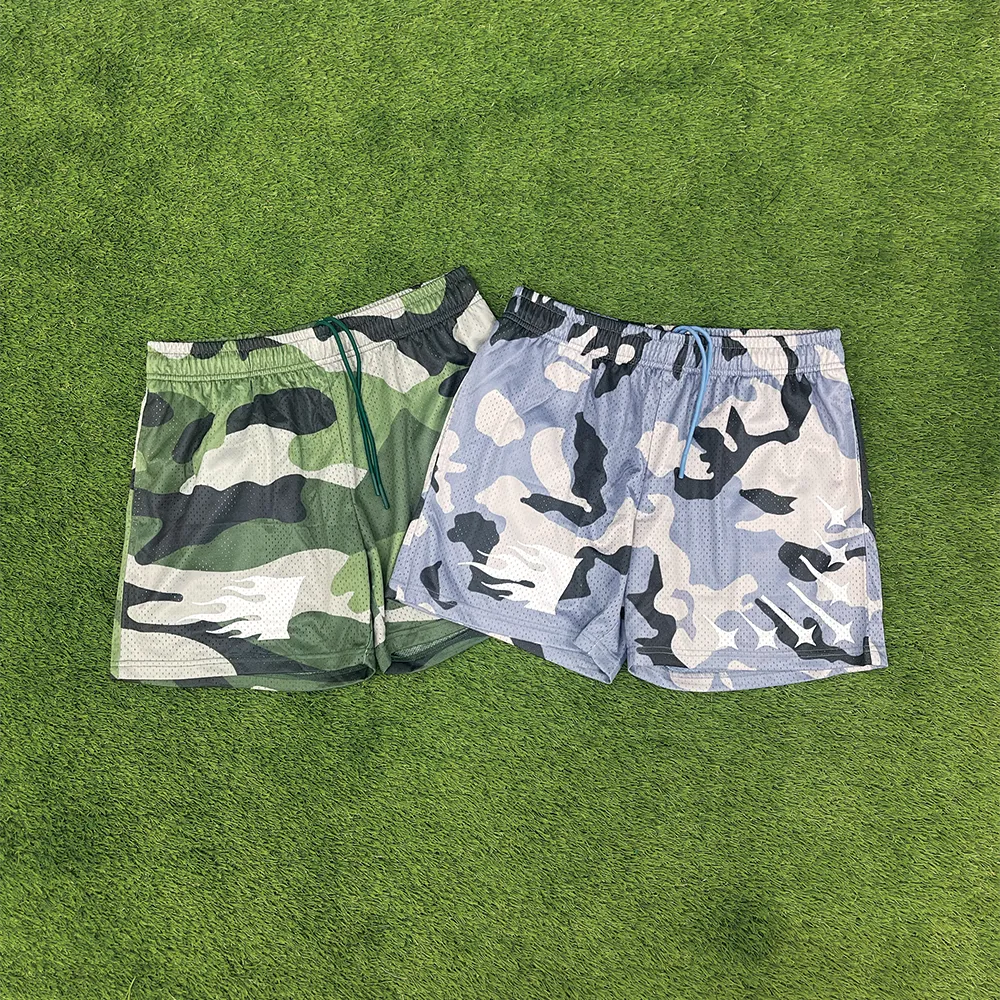 Army Camo Mesh Shorts || Green
