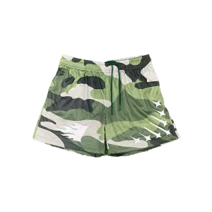 Army Camo Mesh Shorts || Green