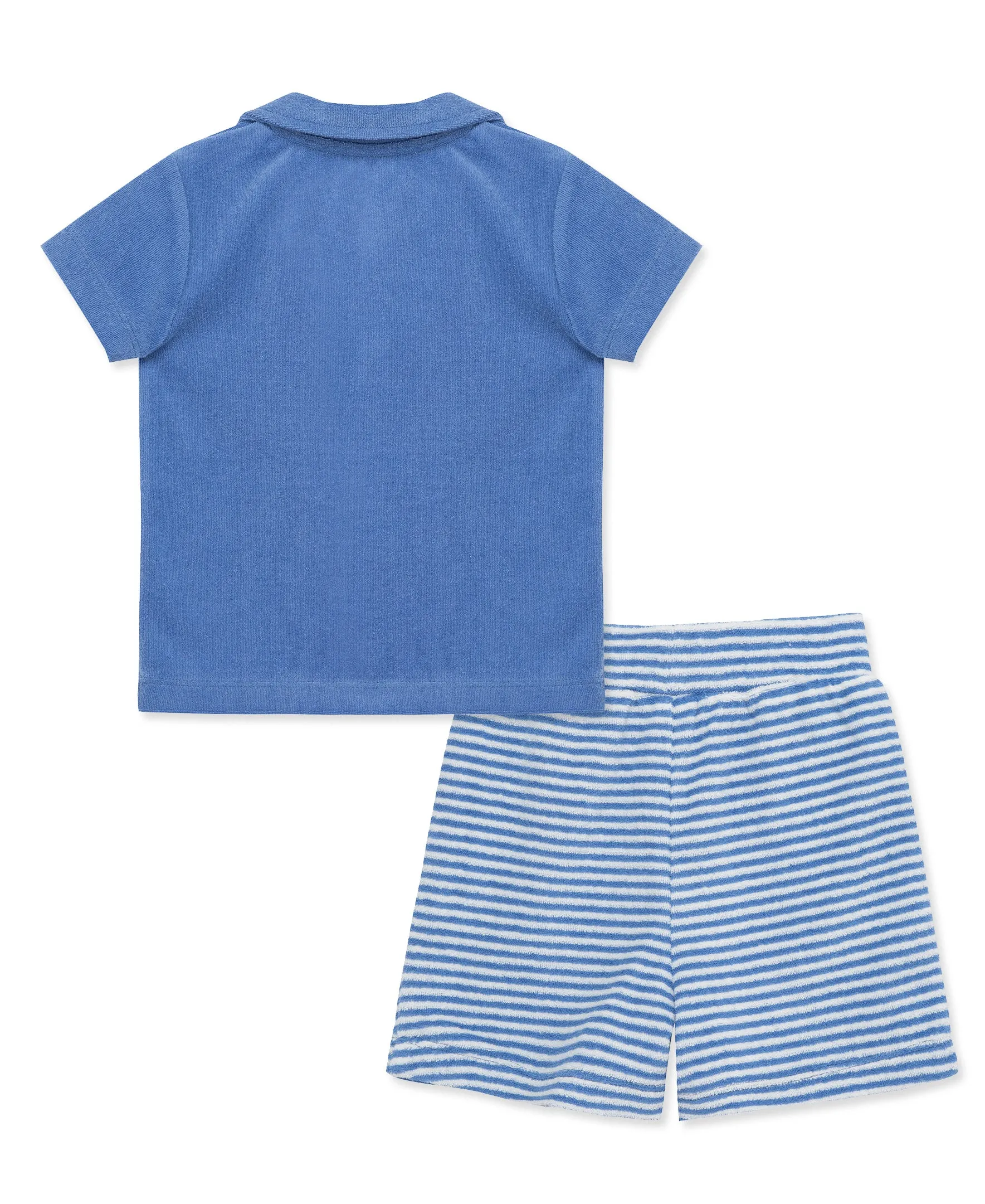 Blue Terry Short Set (2T-4T)