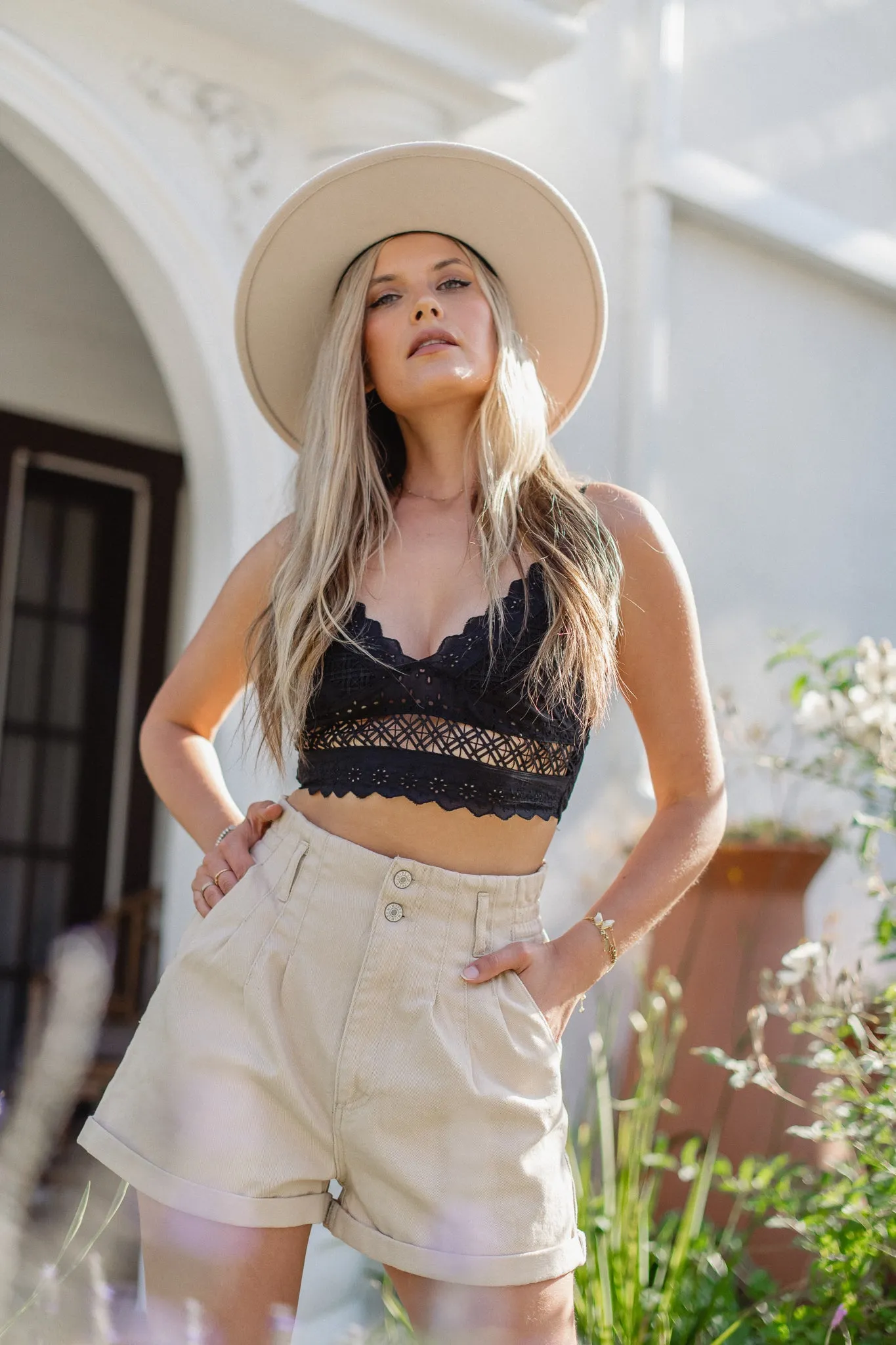 Bold Life Black Eyelet Bra Top