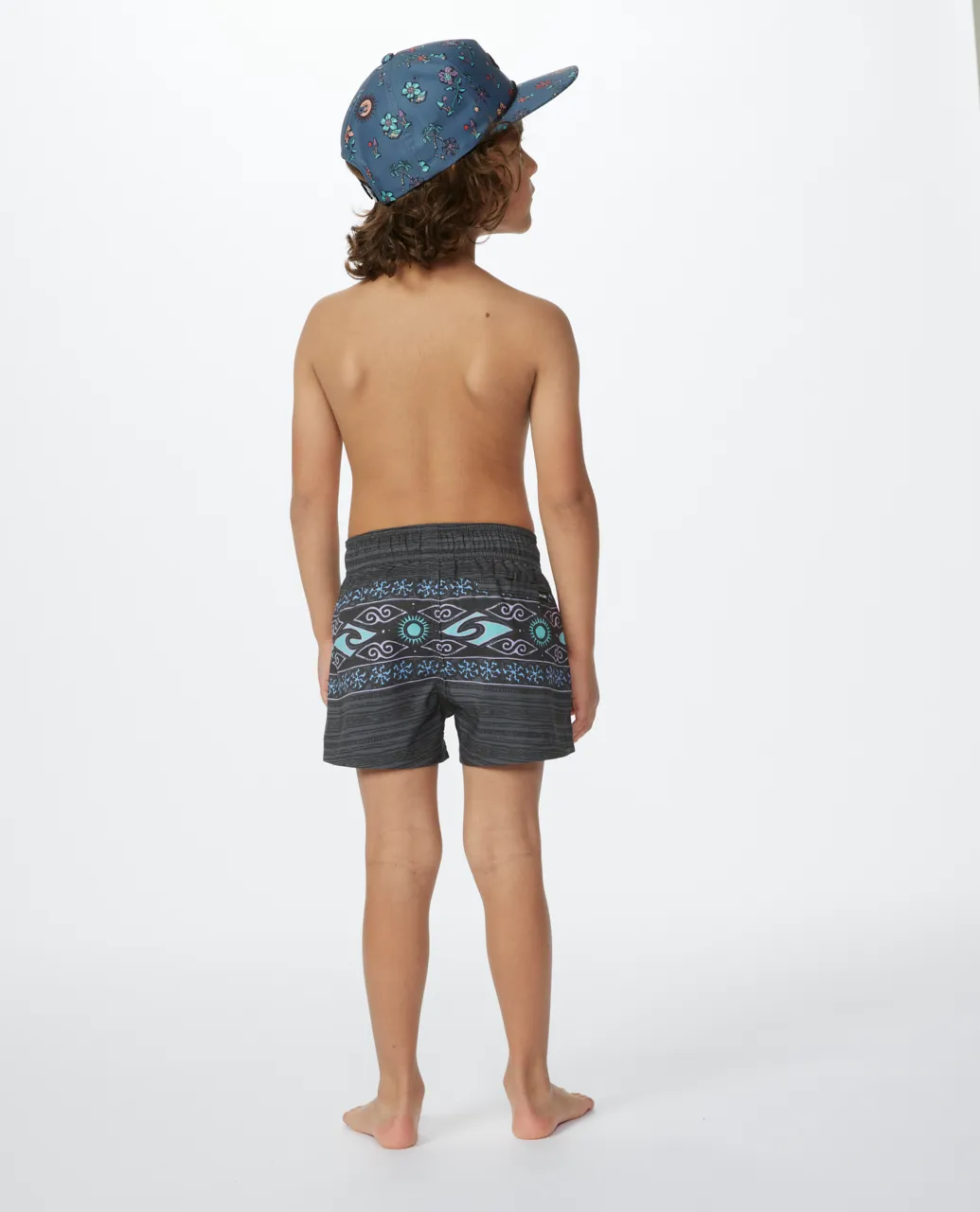Boys Offset Volley Shorts in Navy