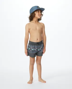 Boys Offset Volley Shorts in Navy