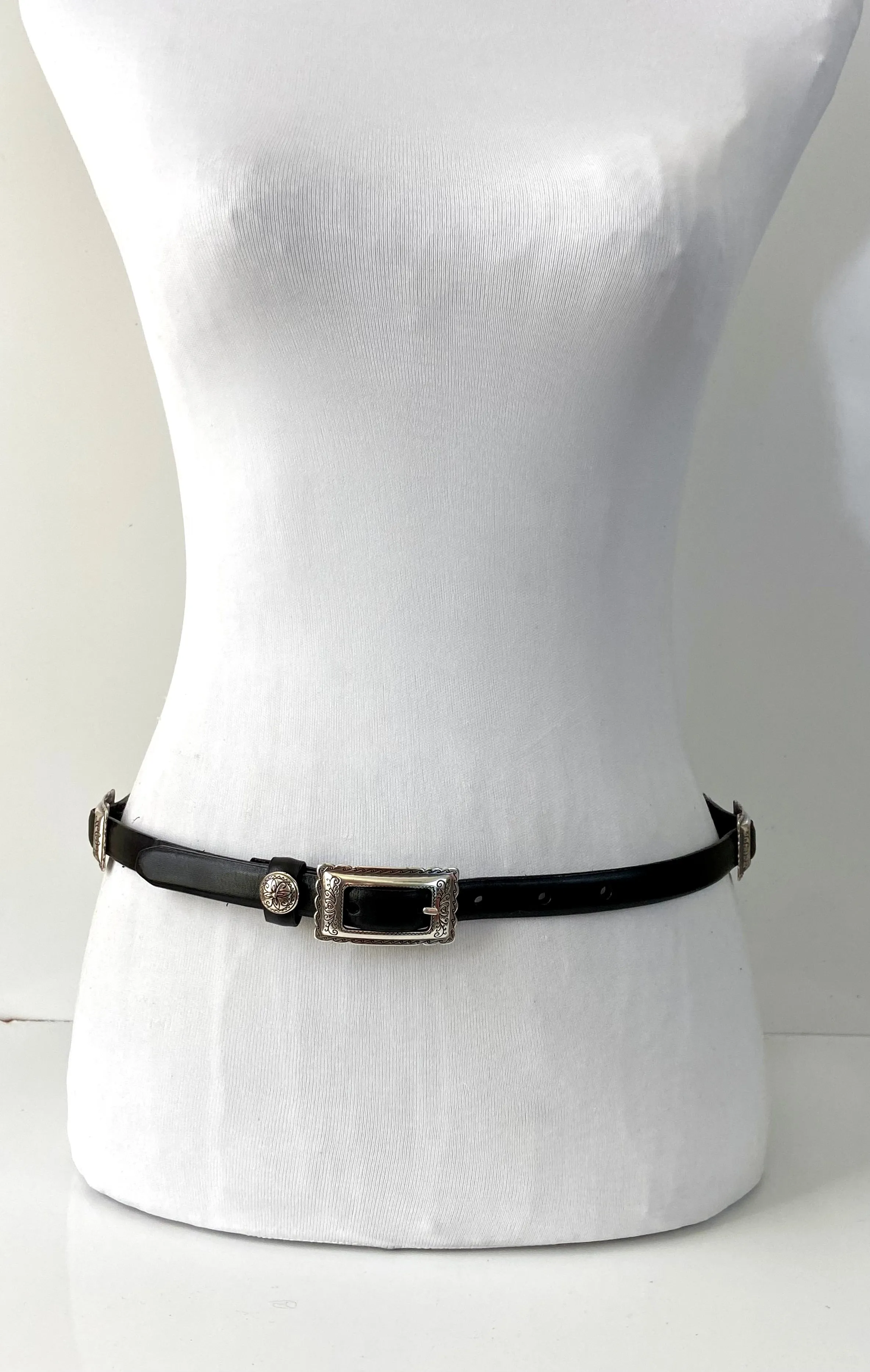 Brighton black leather belt