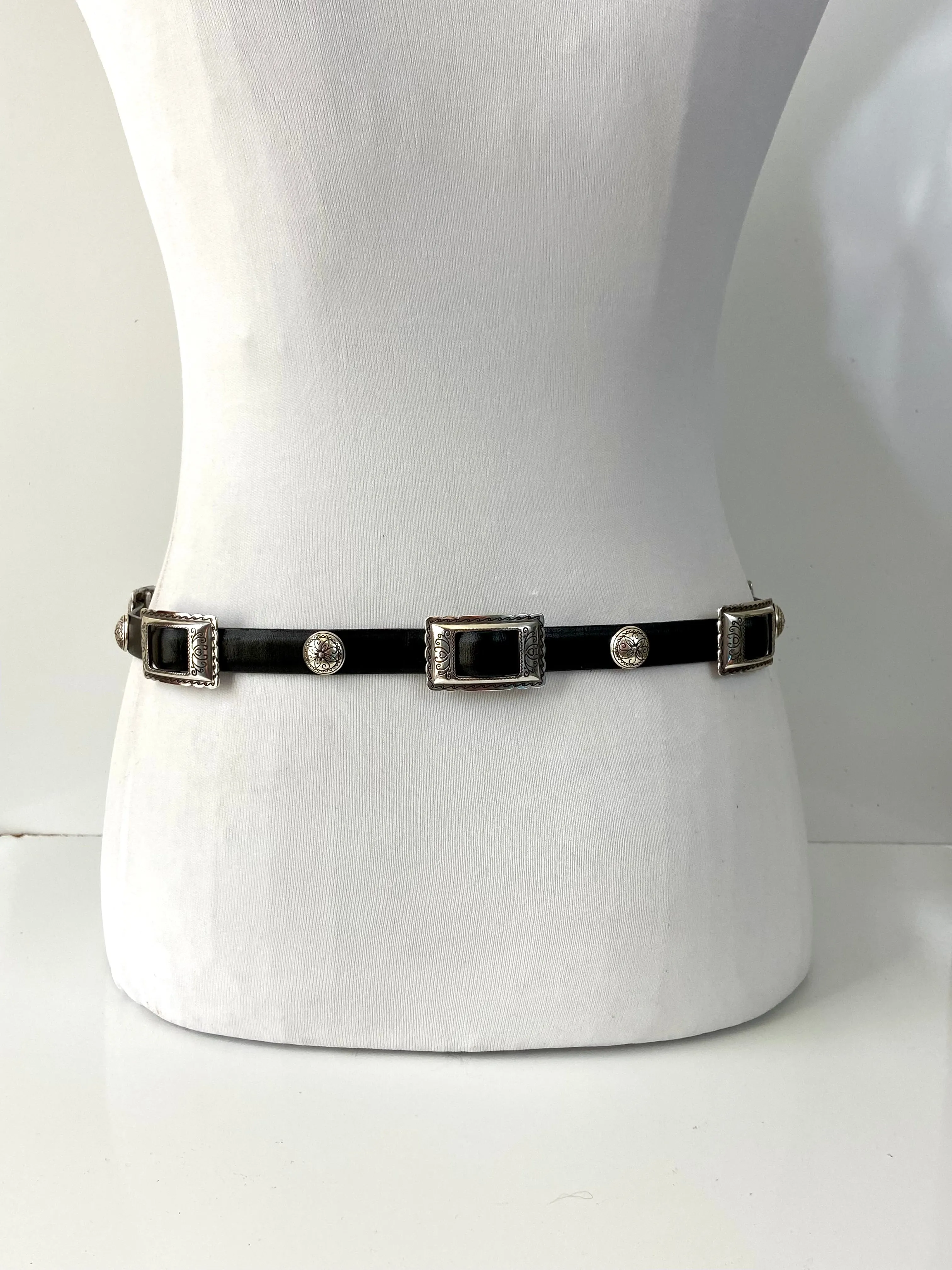 Brighton black leather belt