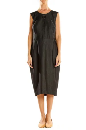 Charcoal Sleeveless Midi Dress
