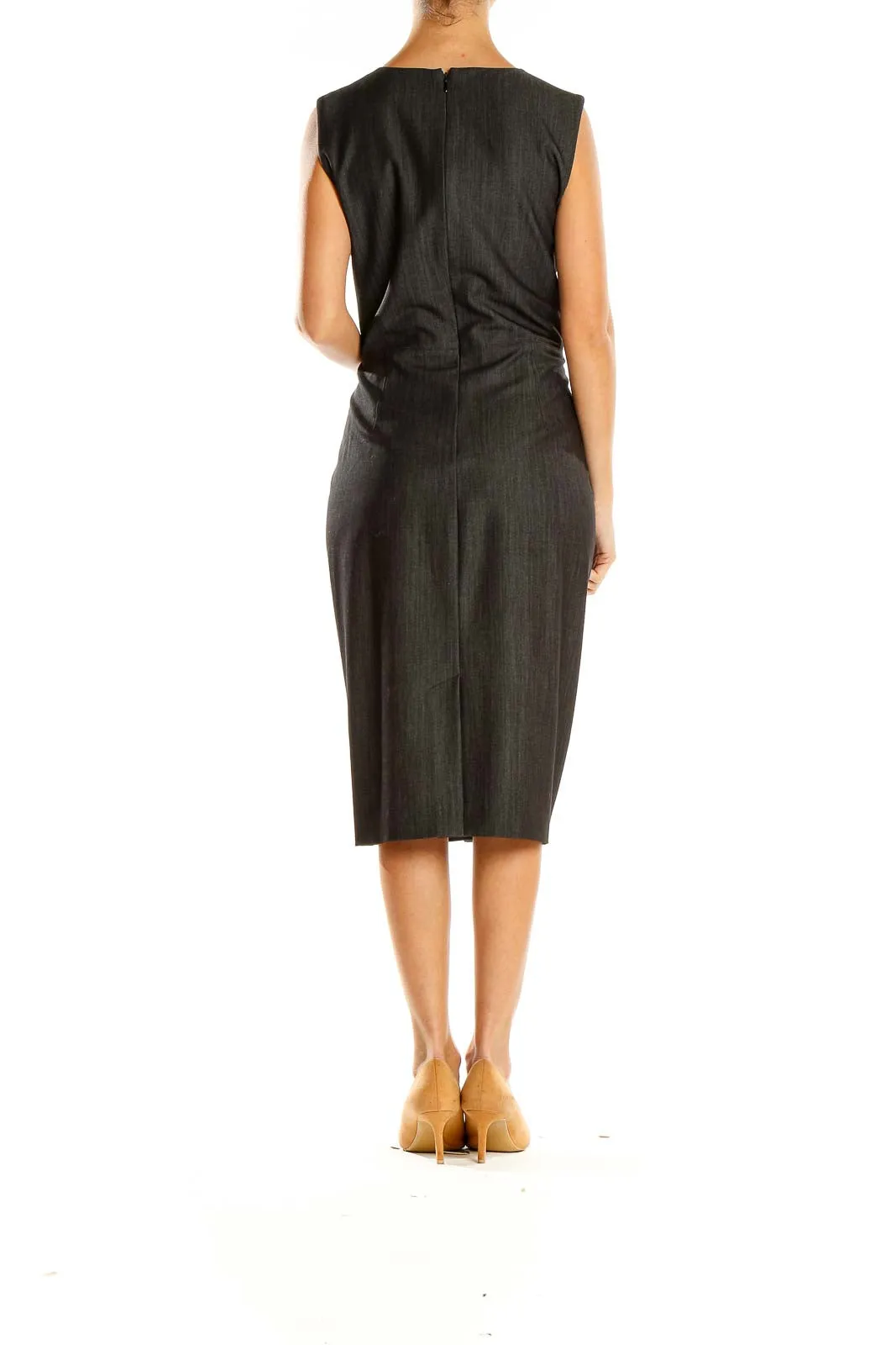 Charcoal Sleeveless Midi Dress