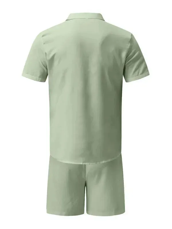 Cotton Short Sleeved Men Clothing Set