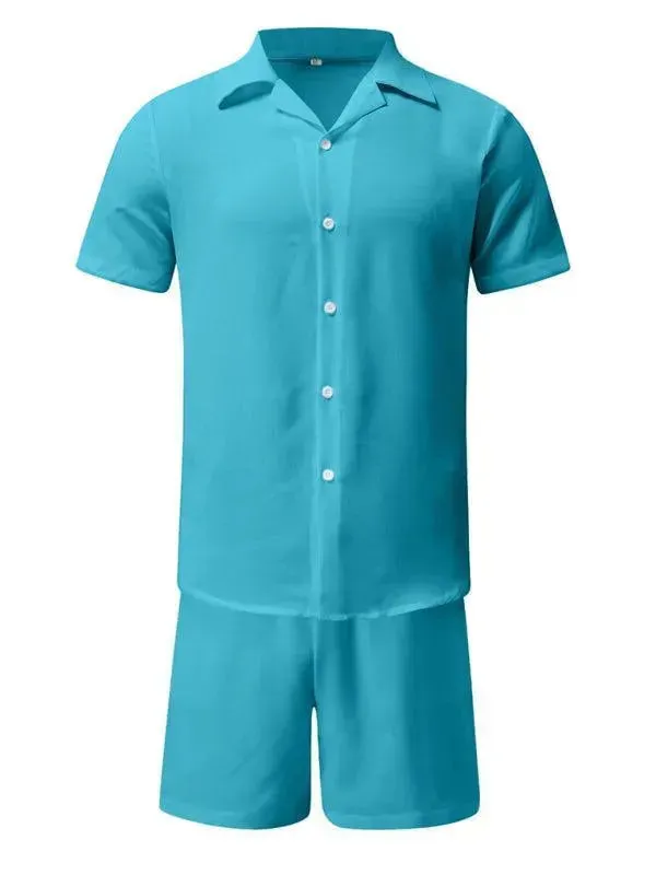 Cotton Short Sleeved Men Clothing Set