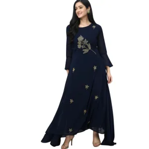 Designer Georgette With Stylish Sleeves Gown For Women
