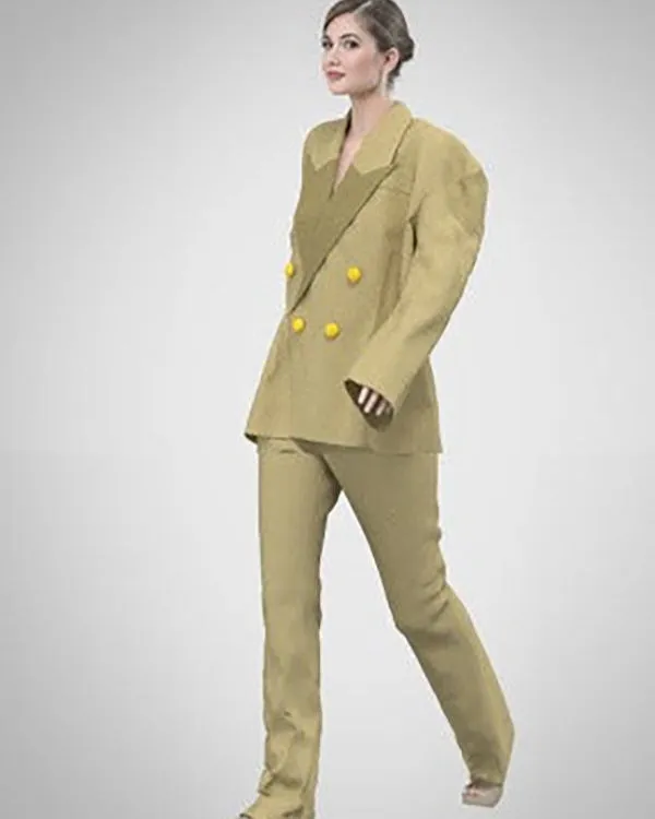 Designer Wider Shoulder Double Breasted Oversized Blazer and fitted Pant Two Piece Sets