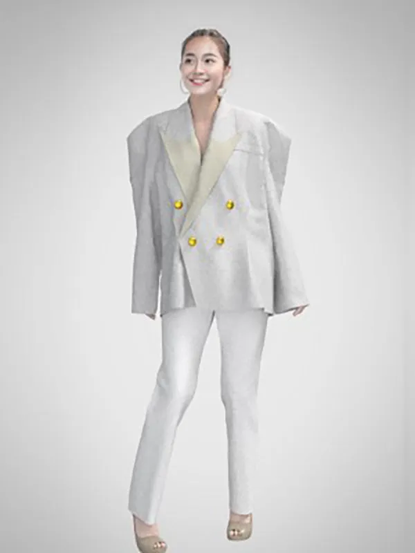 Designer Wider Shoulder Double Breasted Oversized Blazer and fitted Pant Two Piece Sets