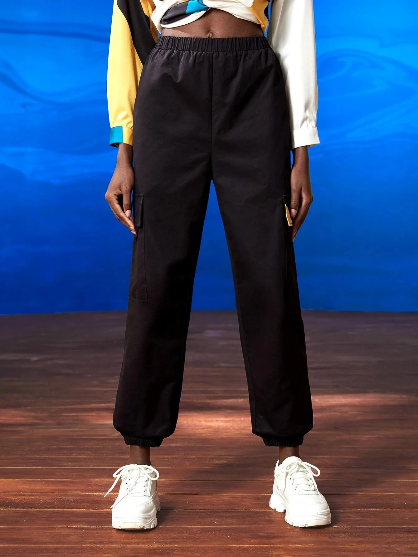 Elastic Waist Cargo Pants