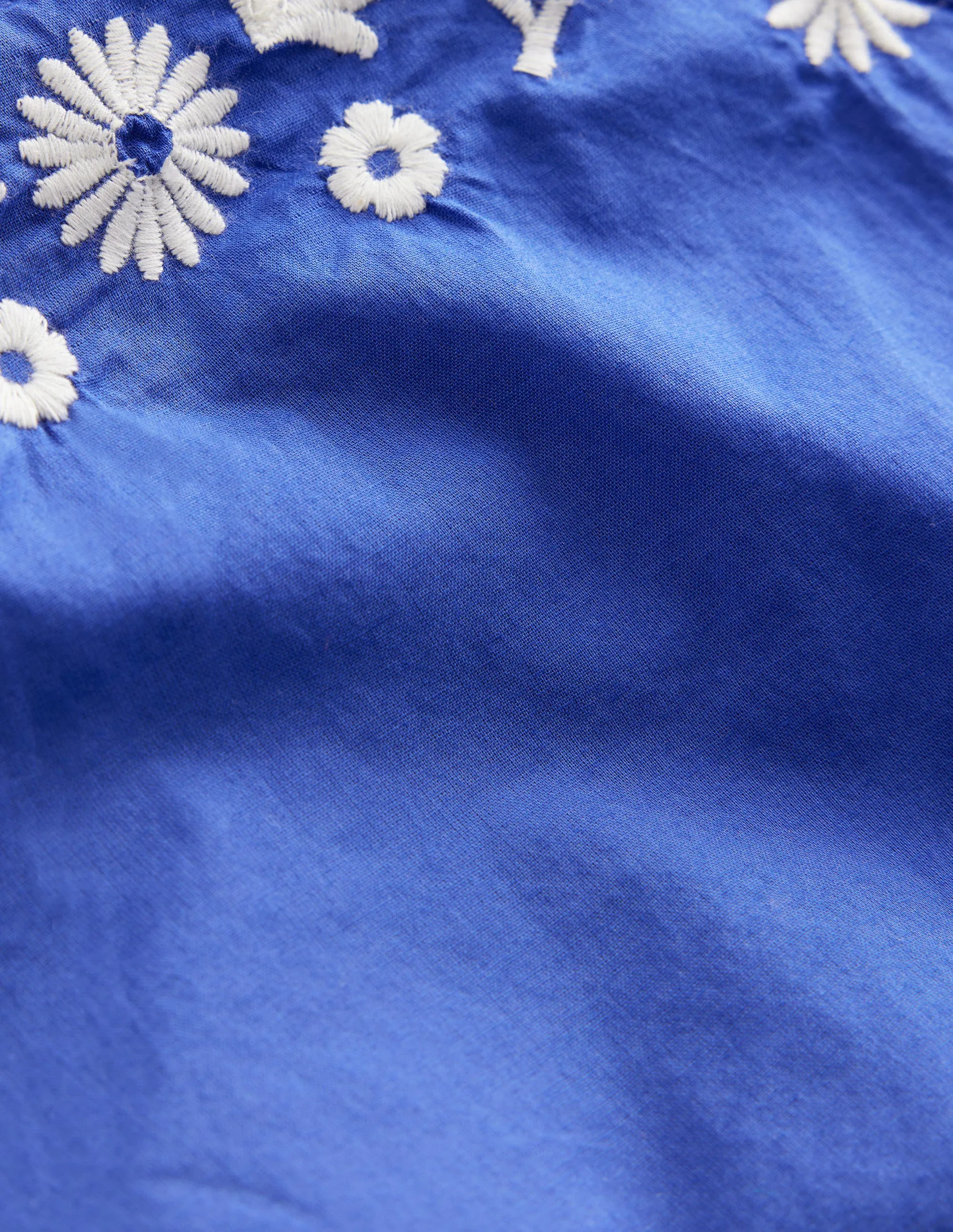 Embroidered Cross-Back Dress-Bluing Blue