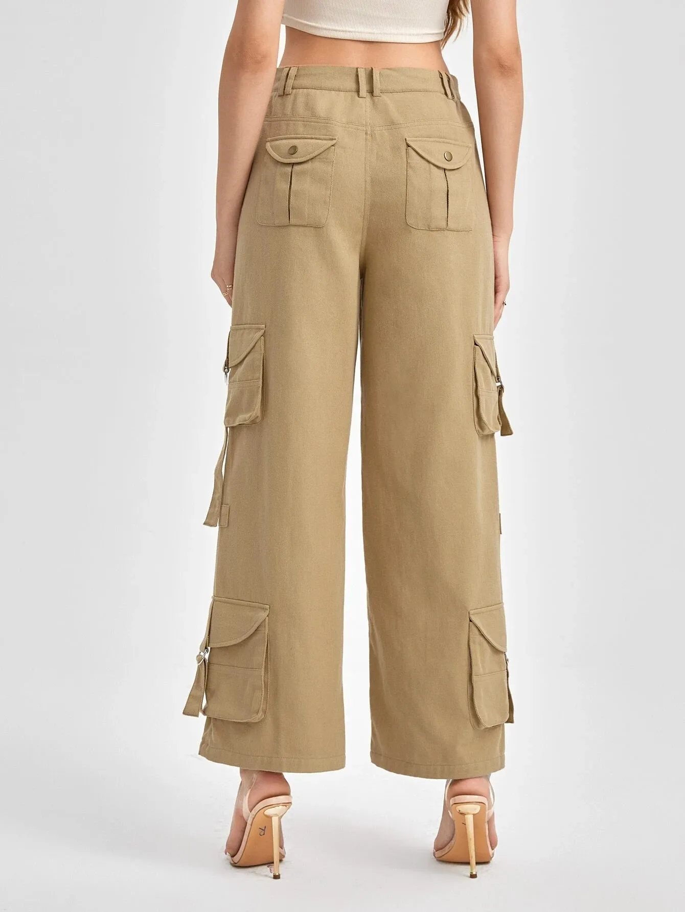 Flap Pocket Buckle Detail Cargo Pants