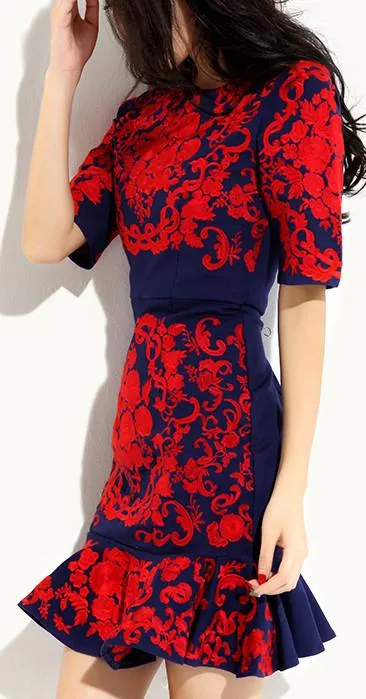 Floral Embroidered Dress