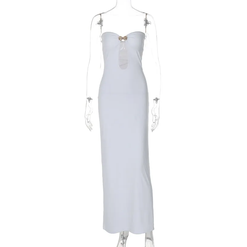 Flytonn-Christmas Outfits New Year's Eve Dress Night Out Club Dresses cute winter outfits Xandria Strapless Maxi Dress