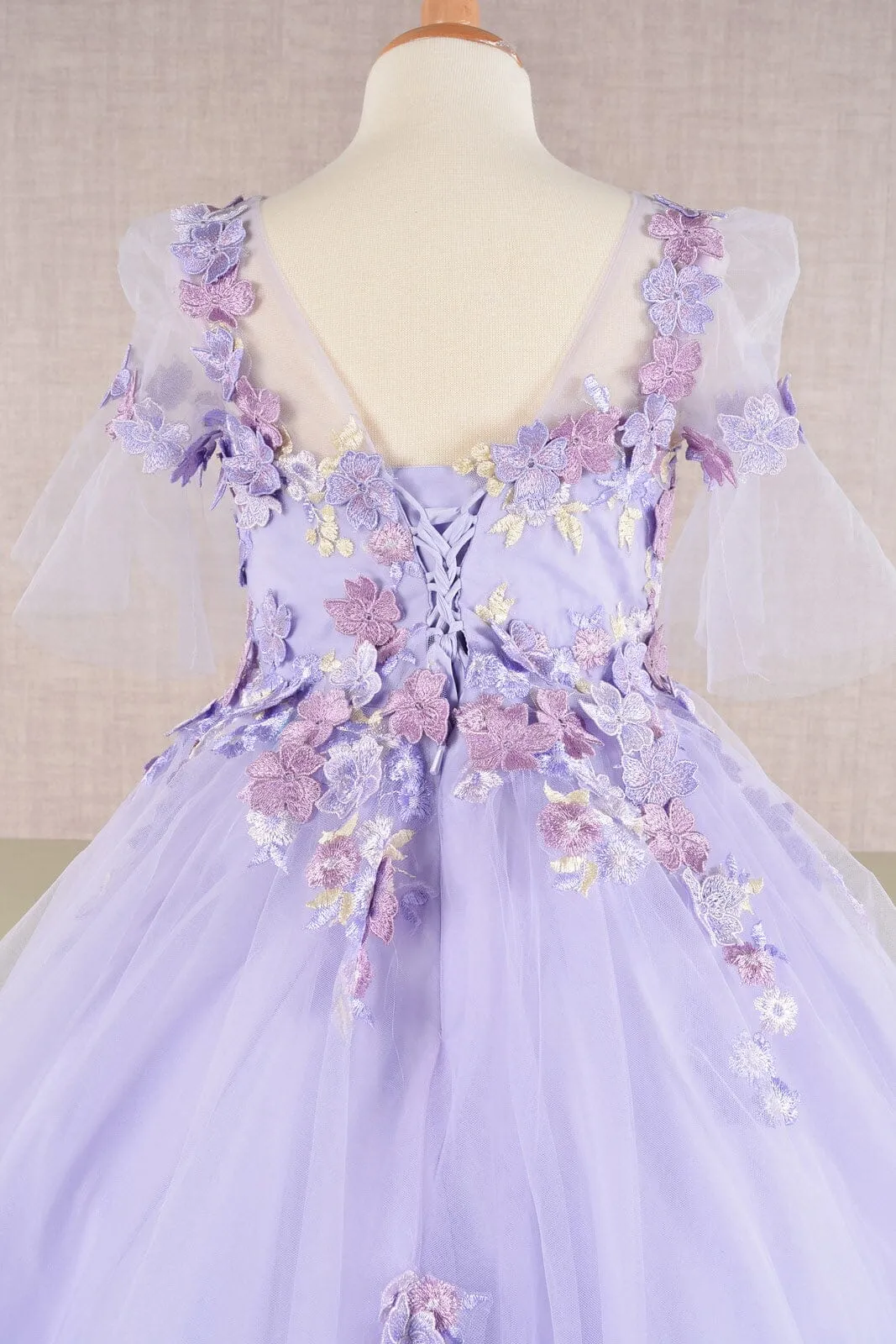 Girls Embroidered Short Sleeve Gown by Elizabeth K GK107