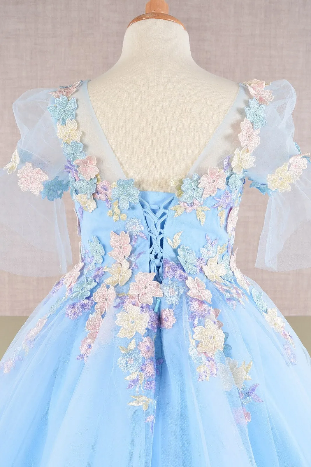 Girls Embroidered Short Sleeve Gown by Elizabeth K GK107