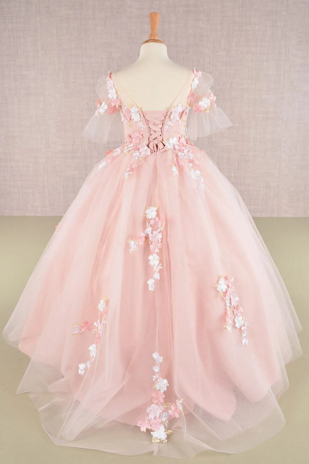 Girls Embroidered Short Sleeve Gown by Elizabeth K GK107