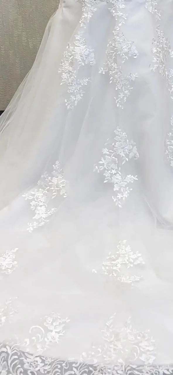 GownLink Bridal Mermaid Gown White Color 330XFM With Sleeves