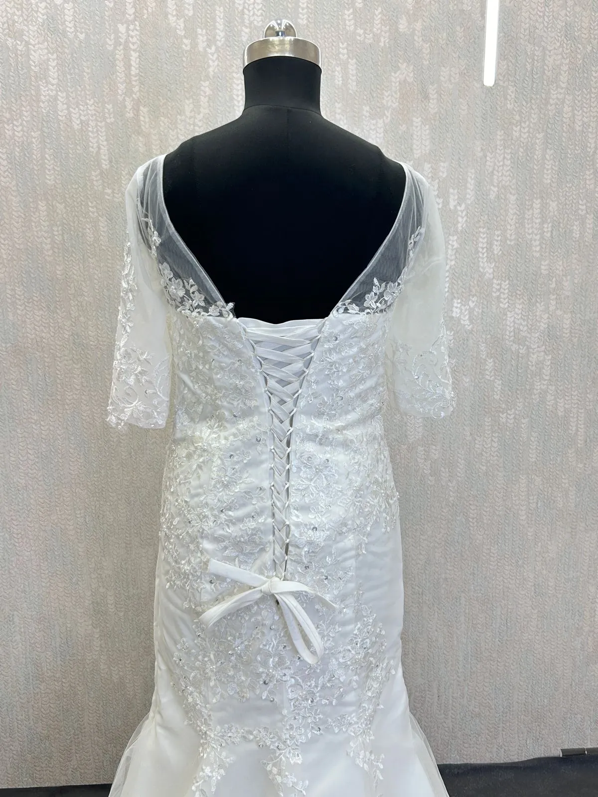 GownLink Bridal Mermaid Gown White Color 330XFM With Sleeves