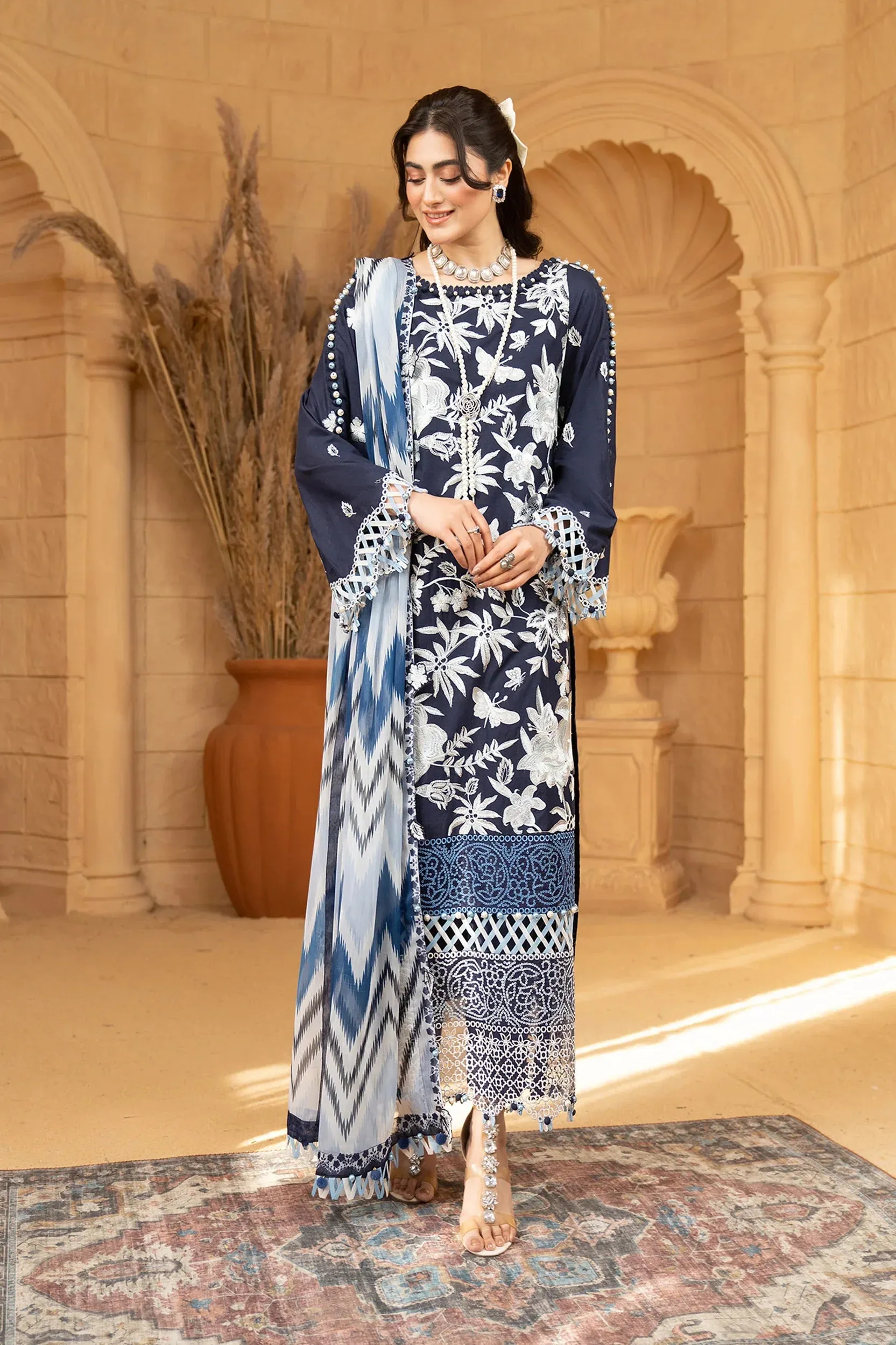 Hemstitch | Summer Luxury Lawn 24 | Ice Blue