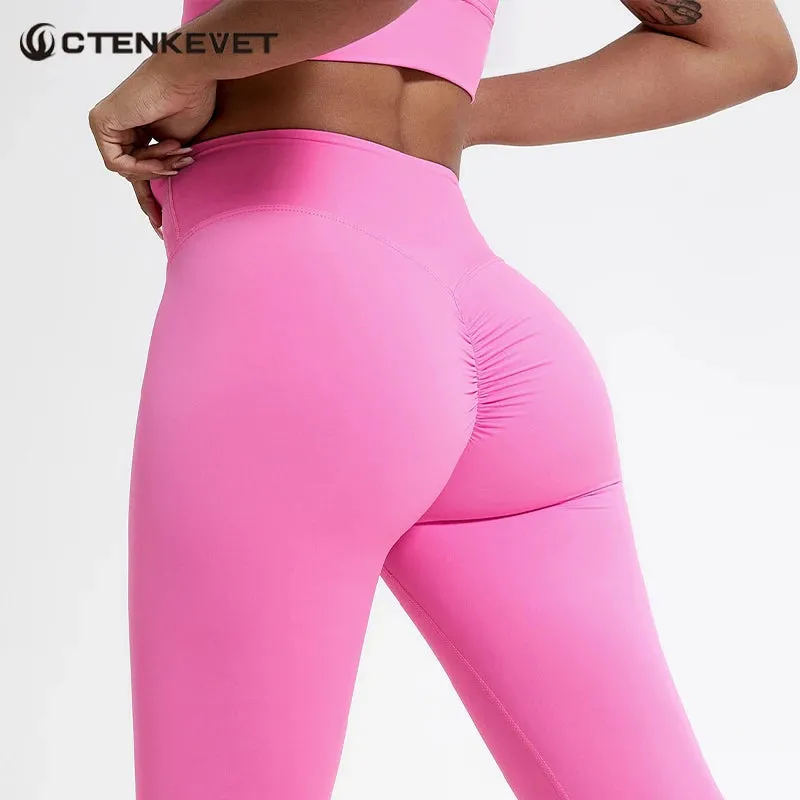 High Waist Scrunch Leggings for Women | Moisture-Wicking Yoga & Workout Pants | Breathable Fitness Tights in Multiple Colors