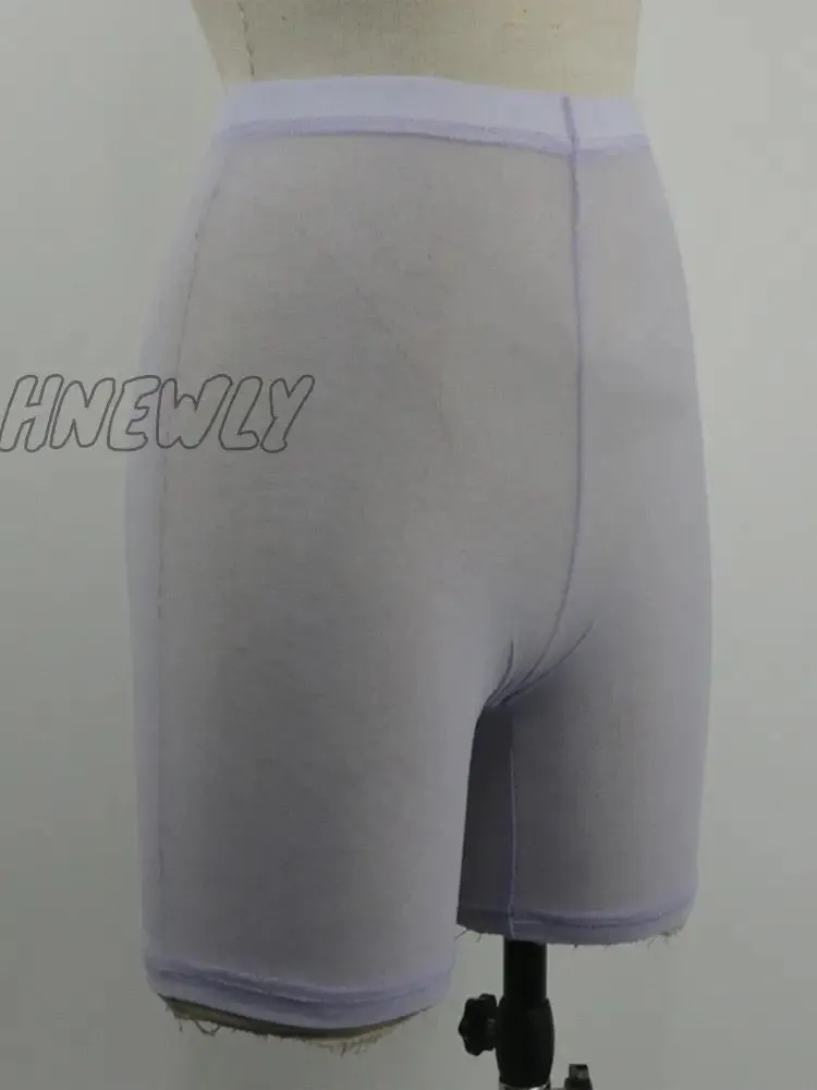 Hnewly Summer Fashion Yellow Mesh Transaparent Sexy Women Casual Shorts Ladies High Waist Shorts Summer Shorts Sexy Shorts
