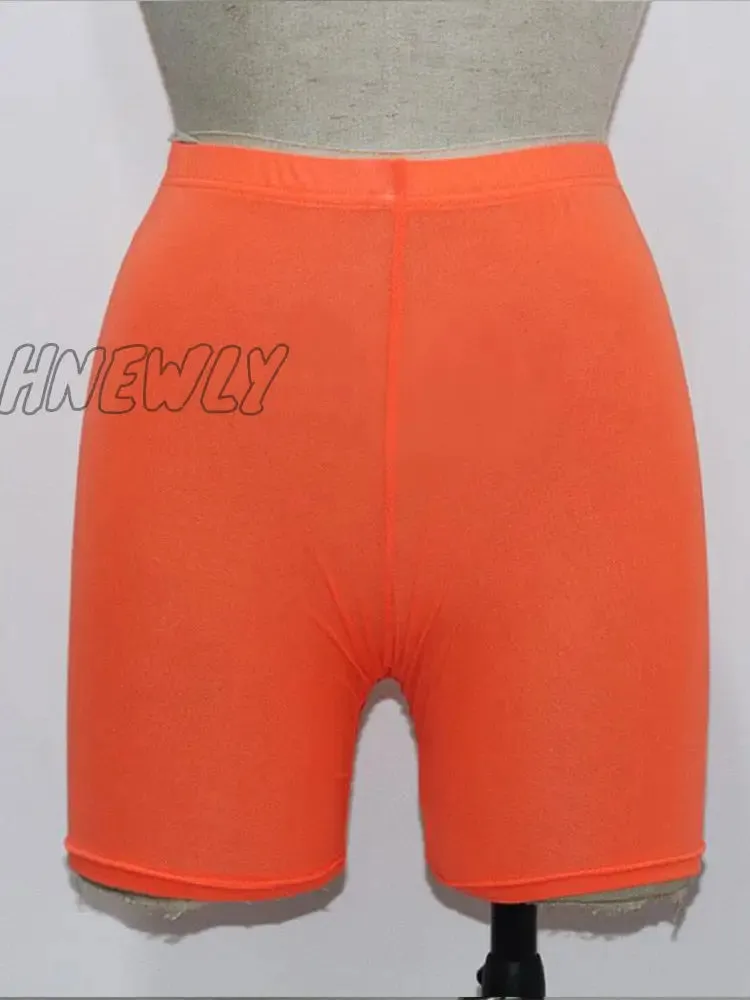 Hnewly Summer Fashion Yellow Mesh Transaparent Sexy Women Casual Shorts Ladies High Waist Shorts Summer Shorts Sexy Shorts