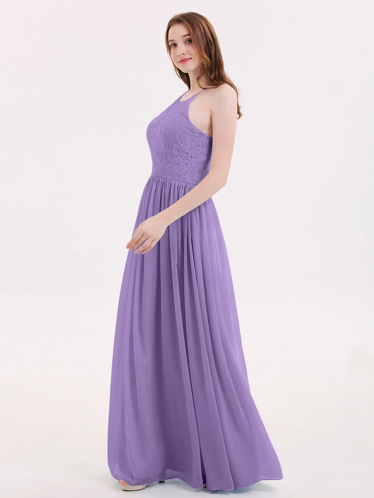 Illusion Neck Lace and Chiffon Maxi Gowns-Tahiti
