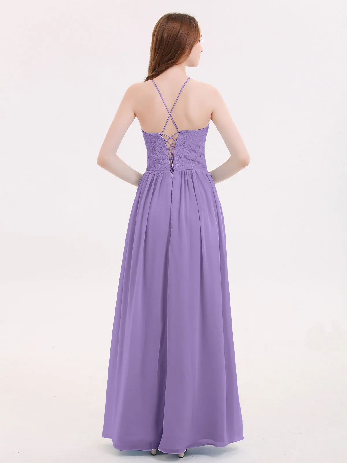 Illusion Neck Lace and Chiffon Maxi Gowns-Tahiti