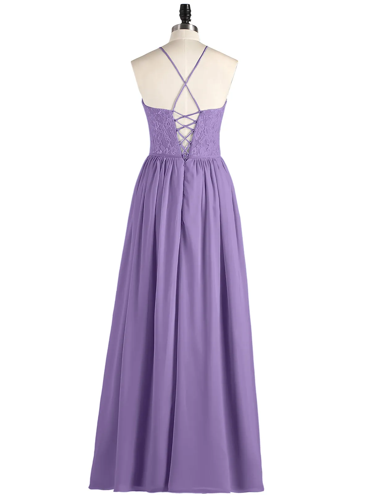 Illusion Neck Lace and Chiffon Maxi Gowns-Tahiti