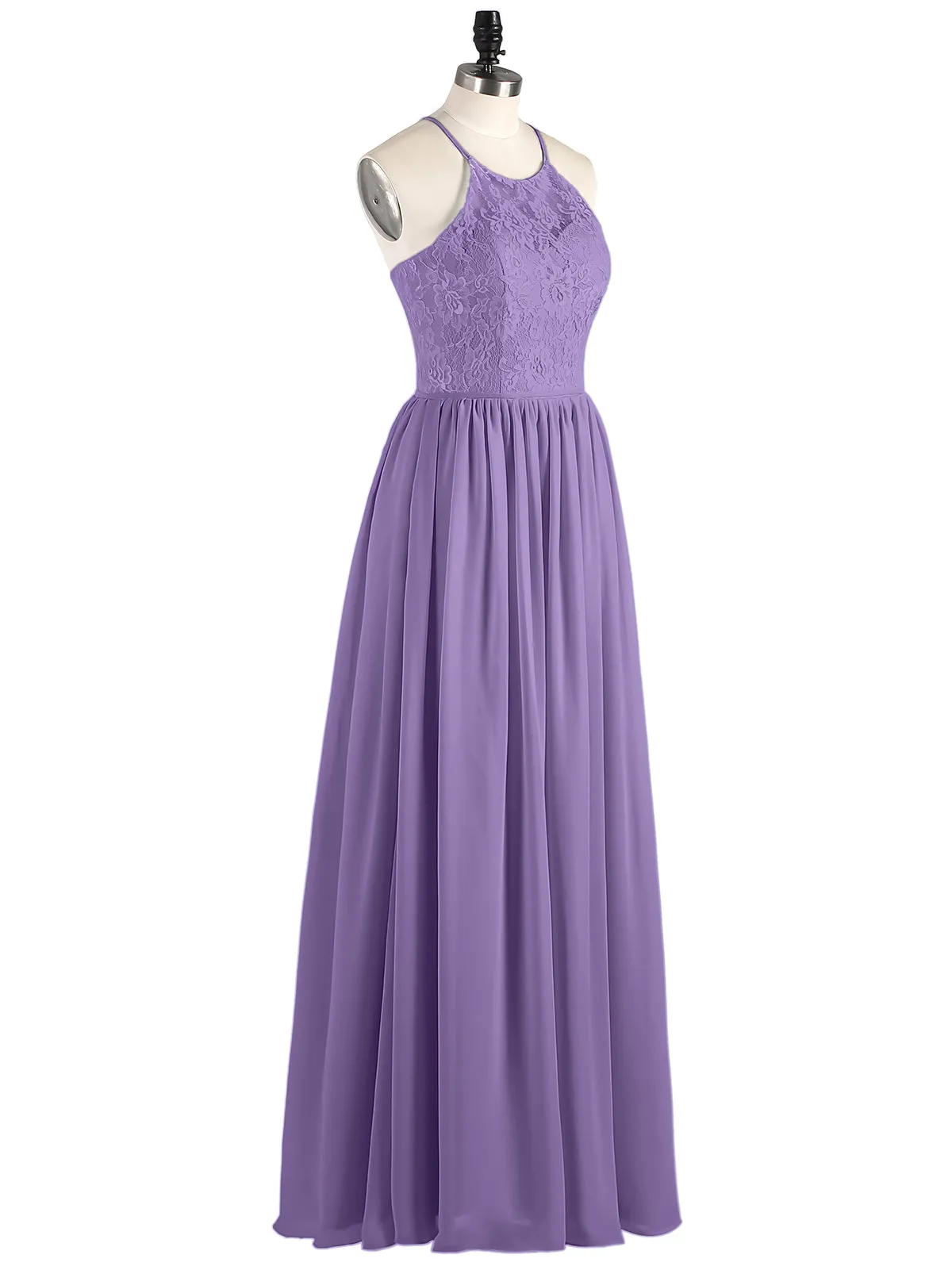 Illusion Neck Lace and Chiffon Maxi Gowns-Tahiti