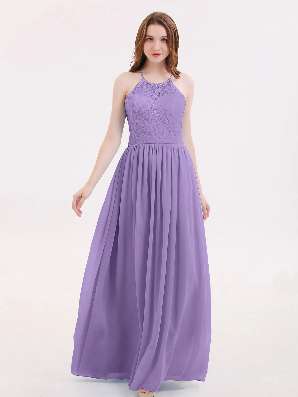Illusion Neck Lace and Chiffon Maxi Gowns-Tahiti
