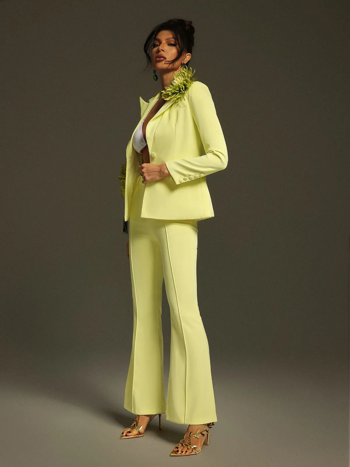 Jamaun Long Sleeve Flower Blazer Set