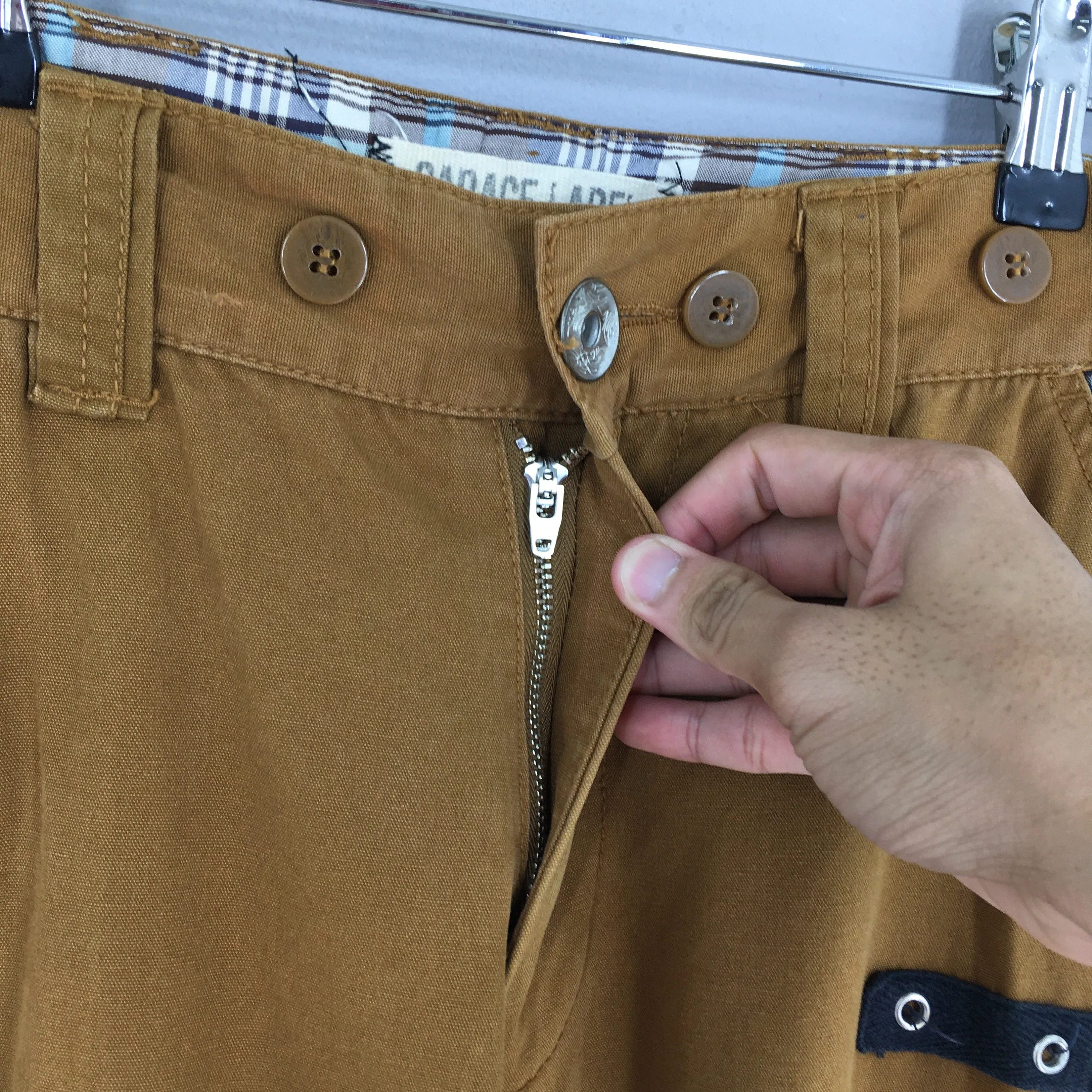 Japanese Cargo Pants Techwear Faded Brown Pants Size 30x32.5