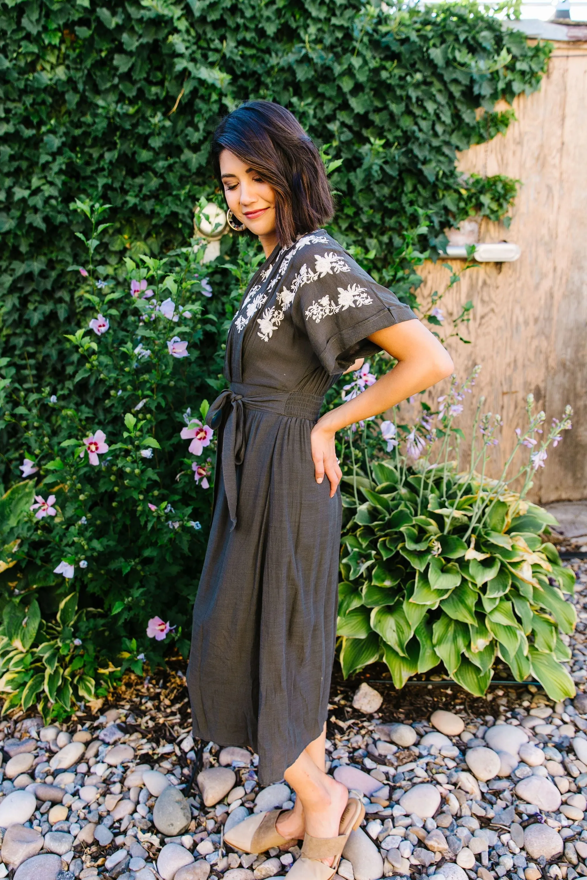 Kiss And Tell Embroidered Kimono Dress