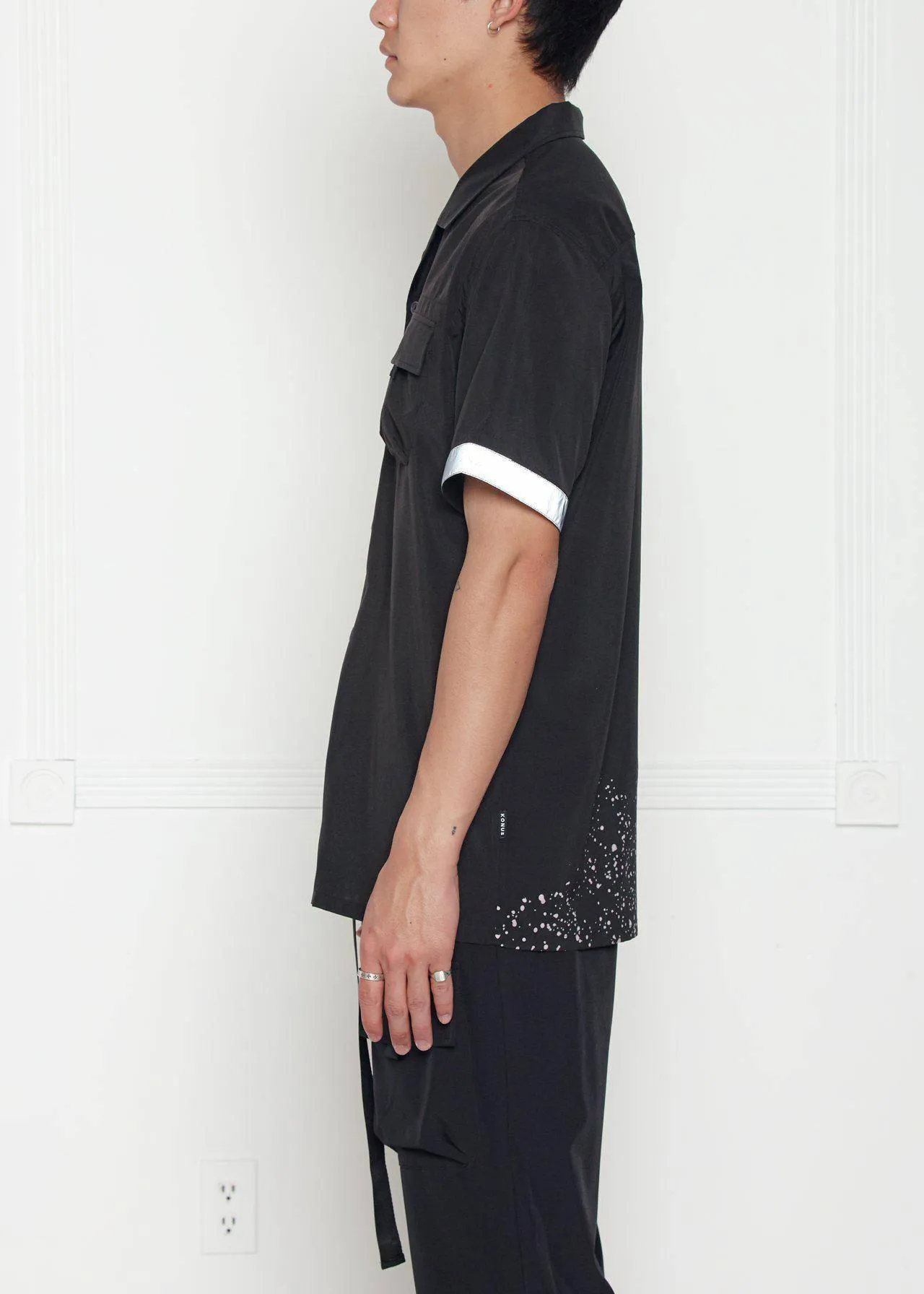 Konus Men's Reflective Tape Shirt In Black