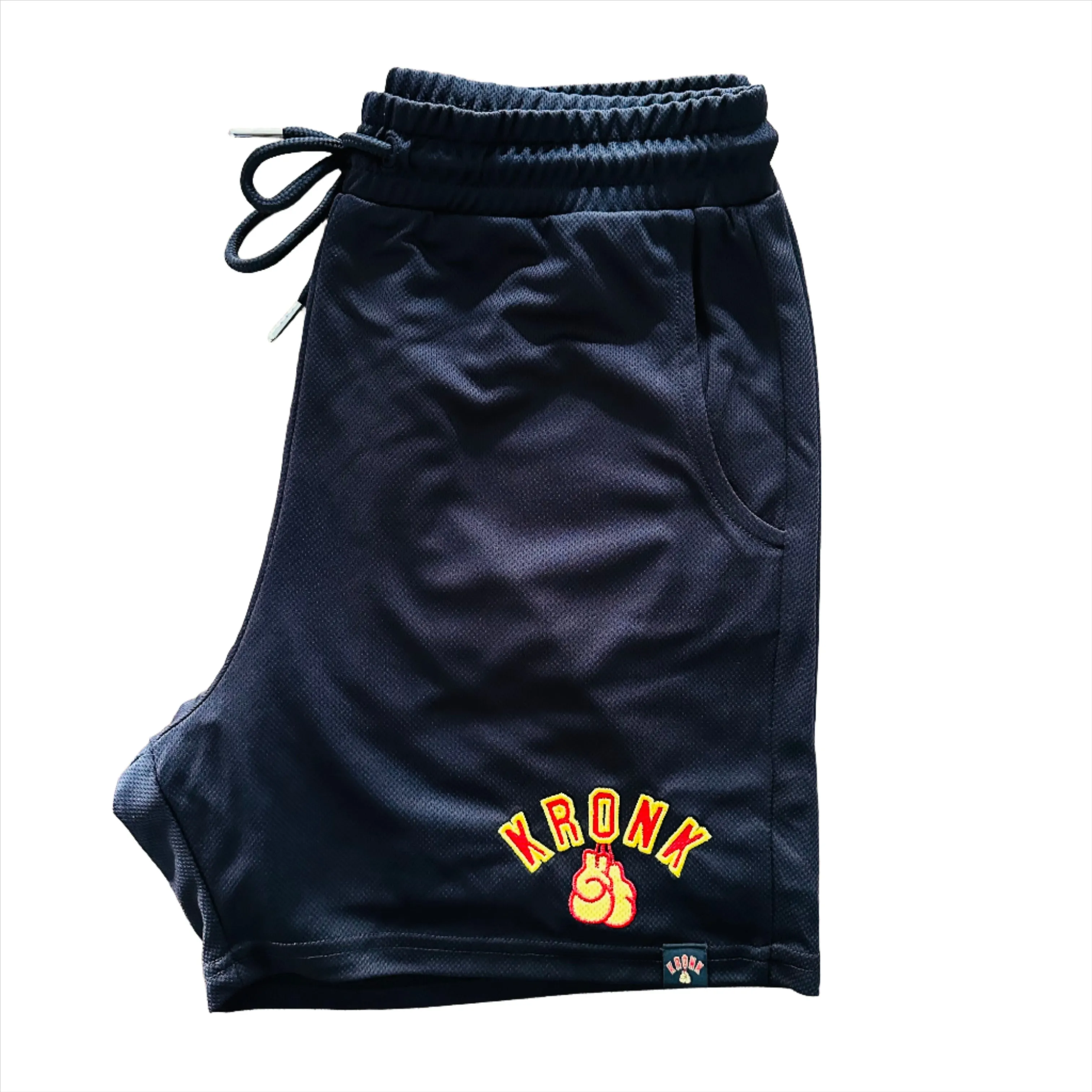 KRONK Gloves Applique Lined Gym Shorts Black