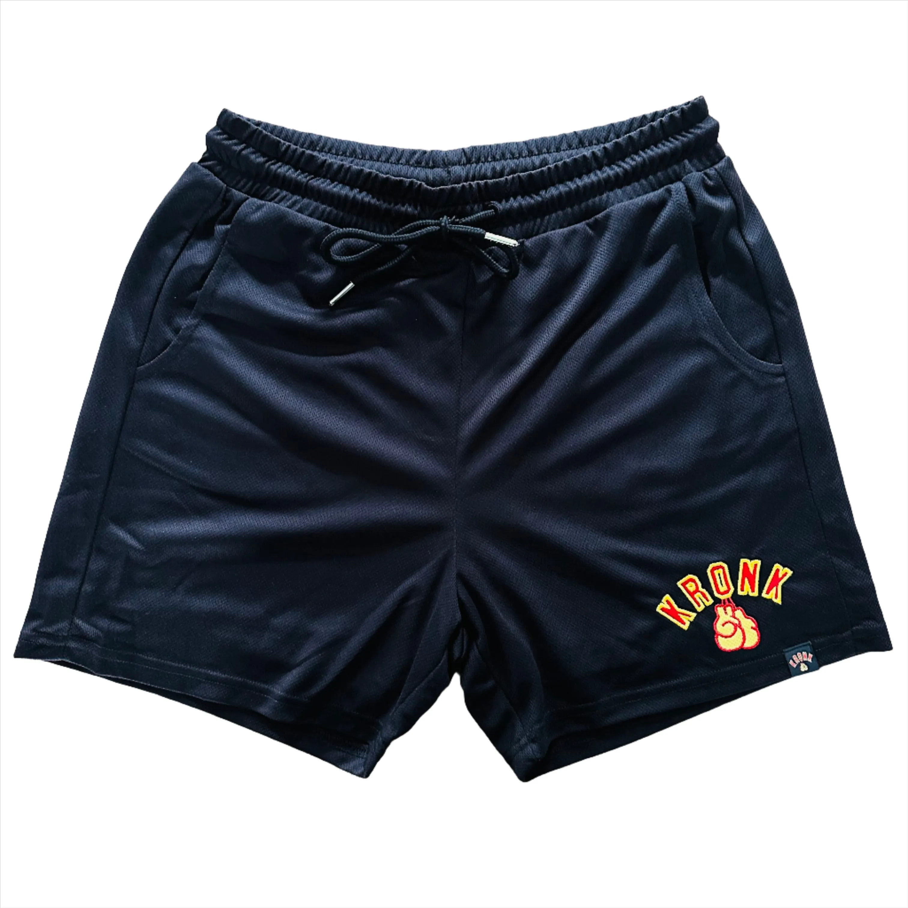 KRONK Gloves Applique Lined Gym Shorts Black