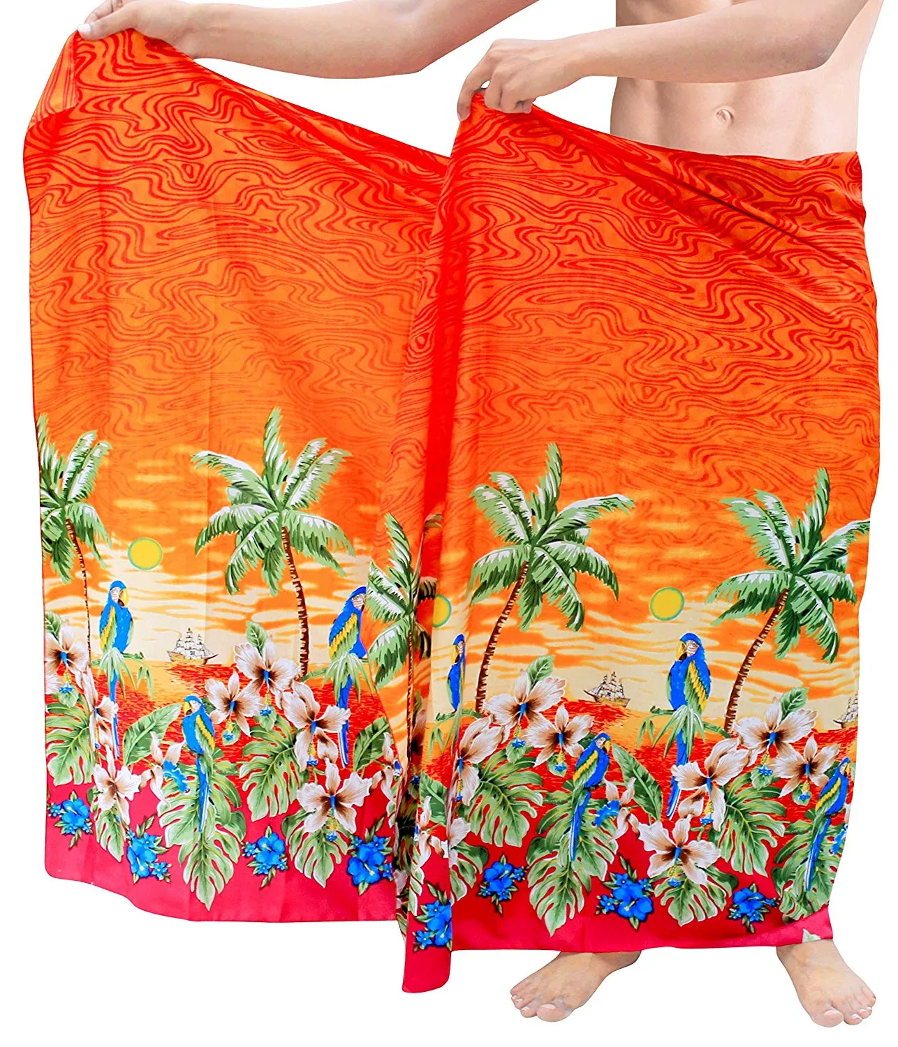 LA LEELA Beach Wear Mens Sarong Pareo Wrap Cover upss Bathing Suit Beach Towel Swimming