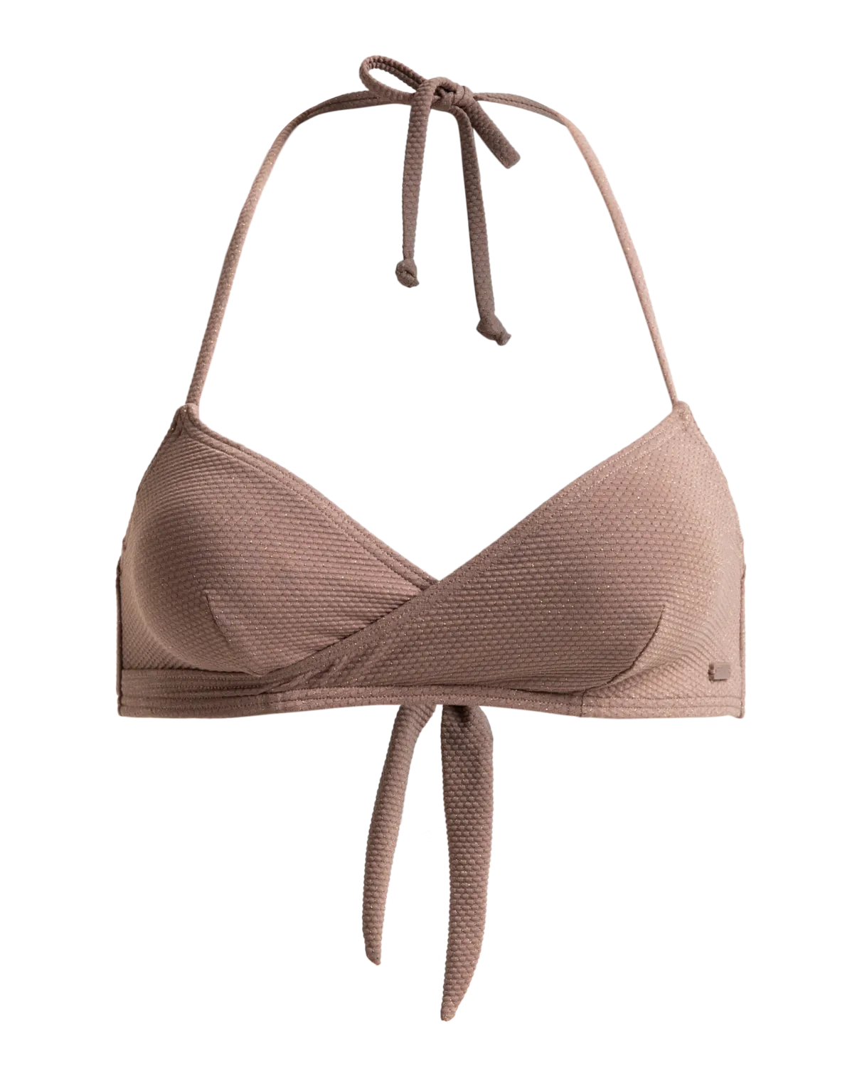 Lasca Bralette Tri Bikini Top in Deep Taupe