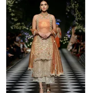 latest cut work Rust gold Bridal wear 2019 # B1954