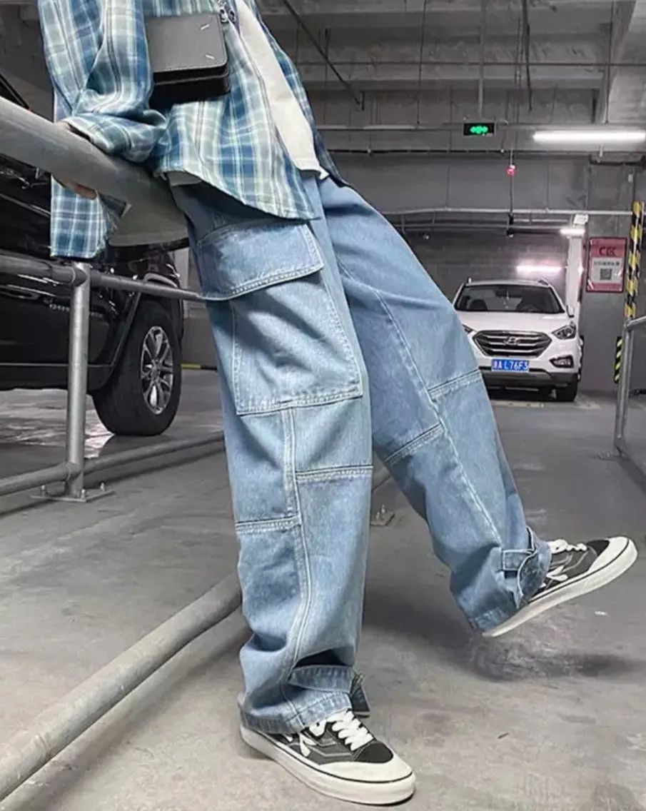 Loose Cargo Denim Jeans
