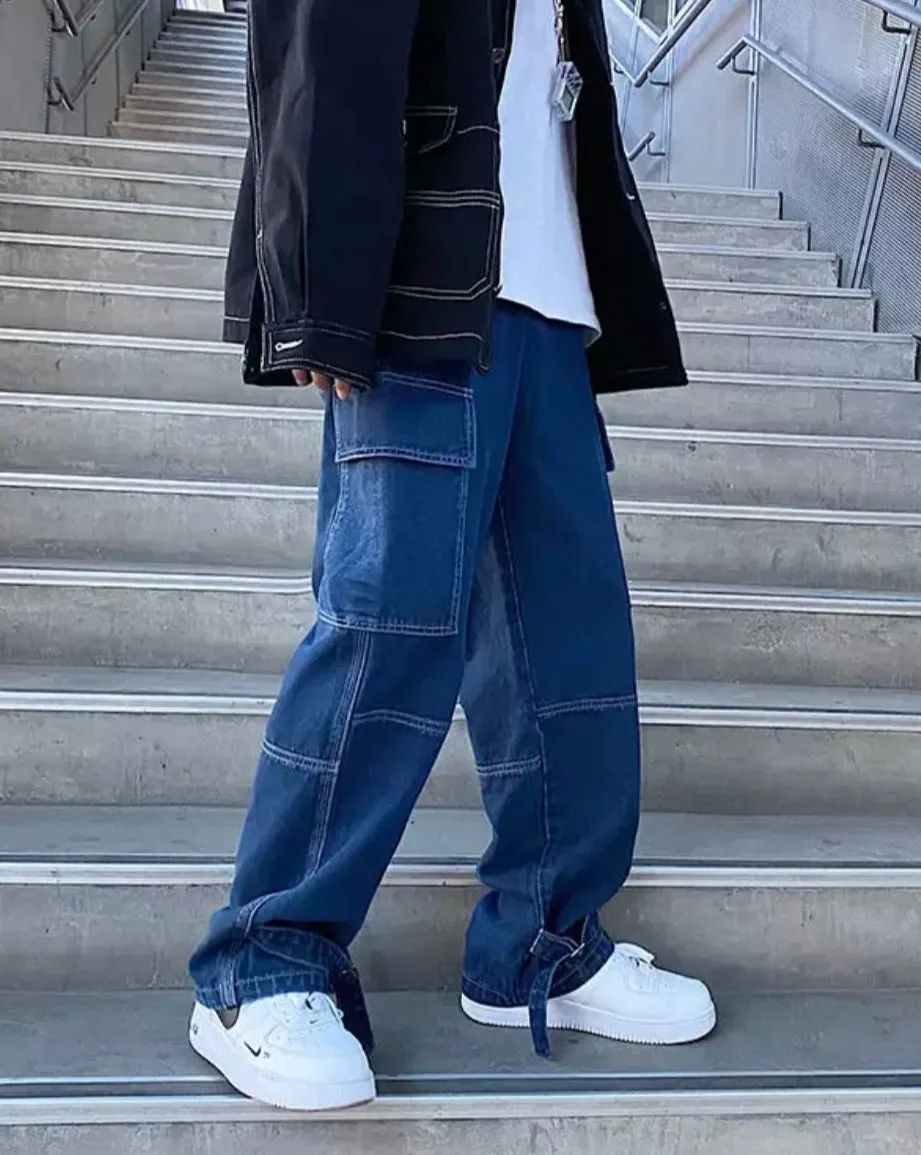 Loose Cargo Denim Jeans