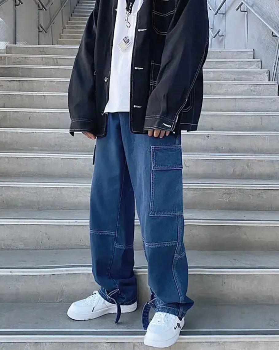Loose Cargo Denim Jeans